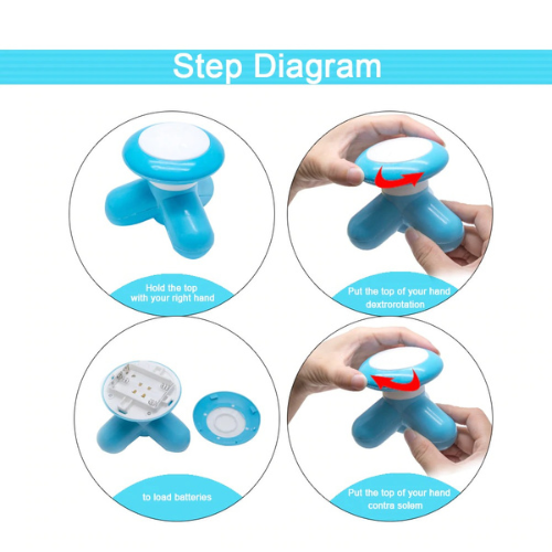 1pc Mini Portable Massager Handled Full Body Massage Relaxation Tool Cells Operation