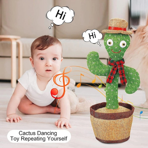 Electronic Rechargeable Shake Dancing Cactus Funny Singing Wriggle Dancing Educational Toy