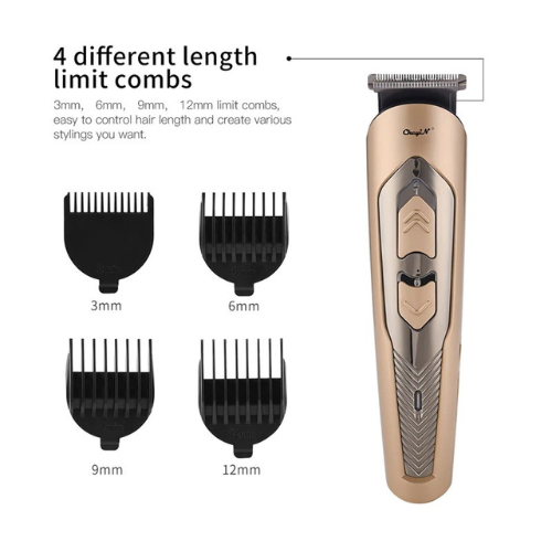 Professional Electric Hair Clipper Rechargeable Cutting Machine With 4 Length Limit Combs