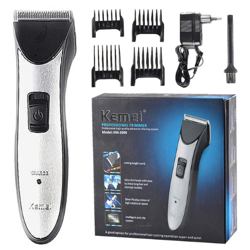 KM 3909 Rechargeable Electric Hair Trimmer & Clipper With Adjustable Comb Attachments