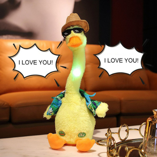 Rechargeable Dancing Duck Electric Soft Plush Doll Babies Duck That Can Sing And Dance Voice Interactive Bled Stark Toy