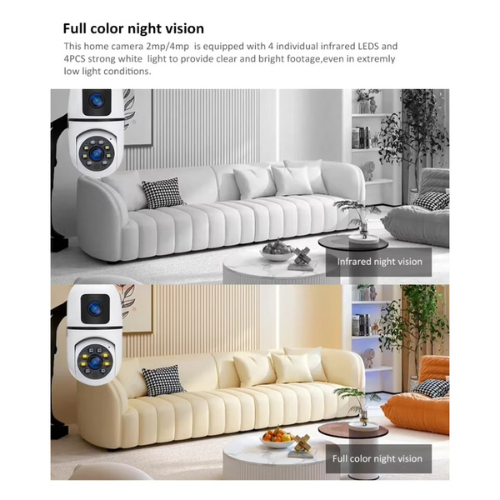 V380 Wireless 360-Degree Pan-Tilt-Zoom Smart Camera with Dual Lenses and IP Connectivity