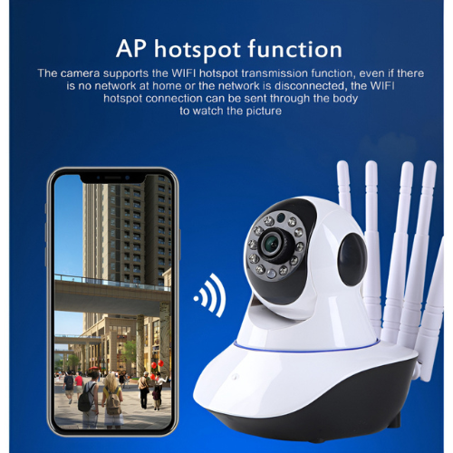 Intelligent 1080P HD WiFi 5 Antenna IP Camera with Night Vision, Smart Auto-Tracking, and Remote Access Baby Monitoring