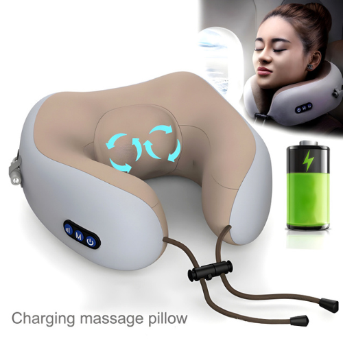 Compact And Versatile Electric U-Shaped Massage Pillow For Outdoor, Home, And Car Relaxation