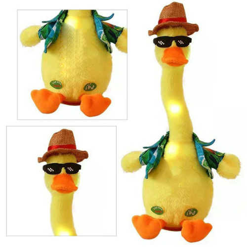 Rechargeable Dancing Duck Electric Soft Plush Doll Babies Duck That Can Sing And Dance Voice Interactive Bled Stark Toy